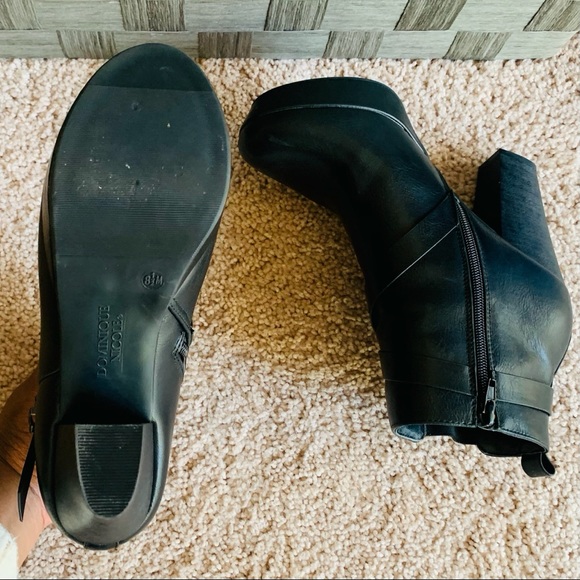 Dominique Nicole Leather Chunky Heel Boots - Picture 7 of 8